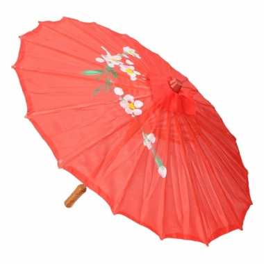 Goedkope chinese stijl paraplu rood