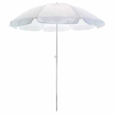 Goedkope witte strand parasol van polyester 145 cm